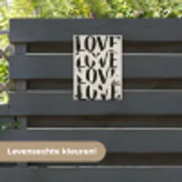Love - Hart - Beige tuinposter los doek klein -sfeer3