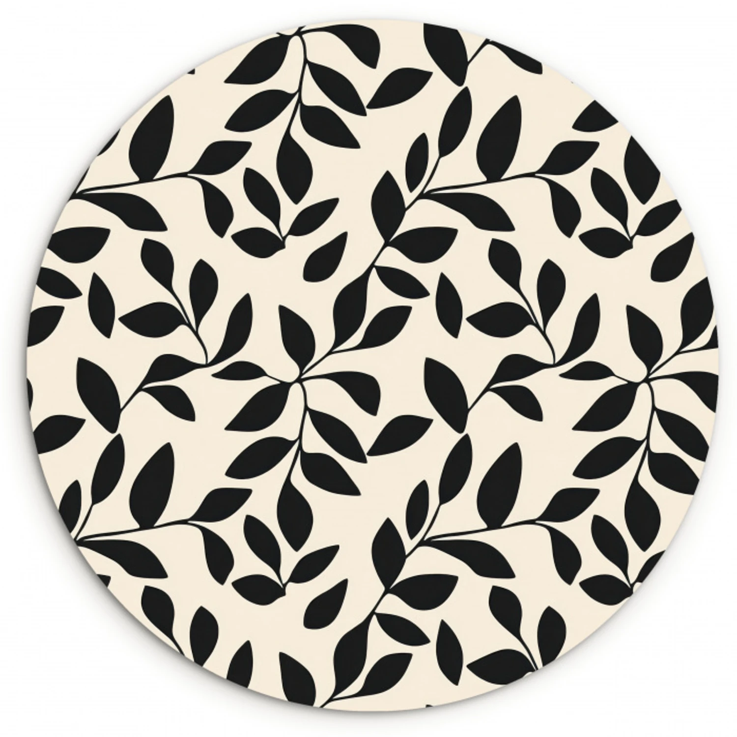 Elegant - Patroon - Zwart - Beige Wandcirkel kunststof plaat 5mm dik klein 188 -3d