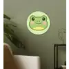 Kikker - Groen - Vriendelijkheid Wandcirkel kunststof plaat 5mm dik klein -sfeer3