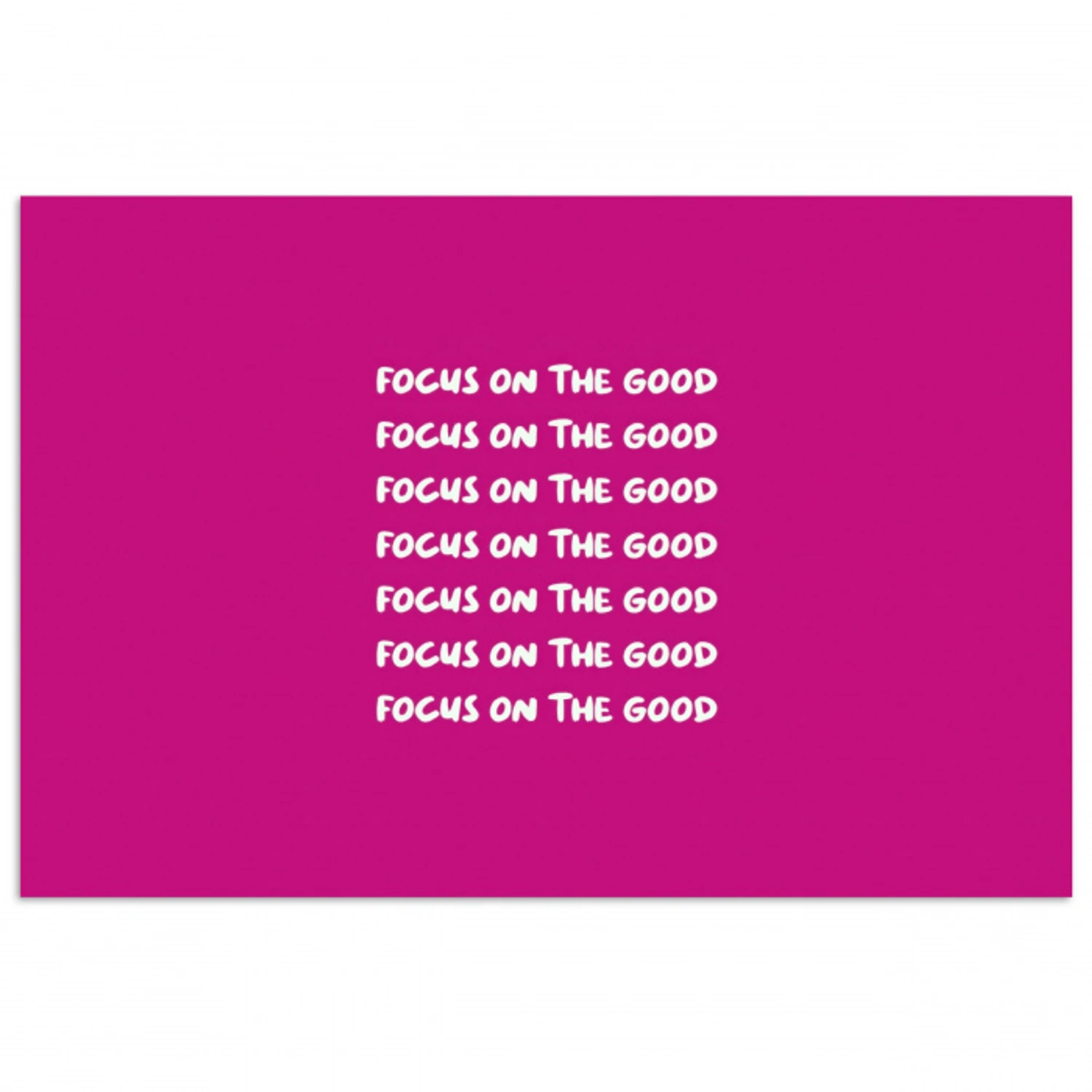 Focus on the good - Roze - wit poster papier klein -3d