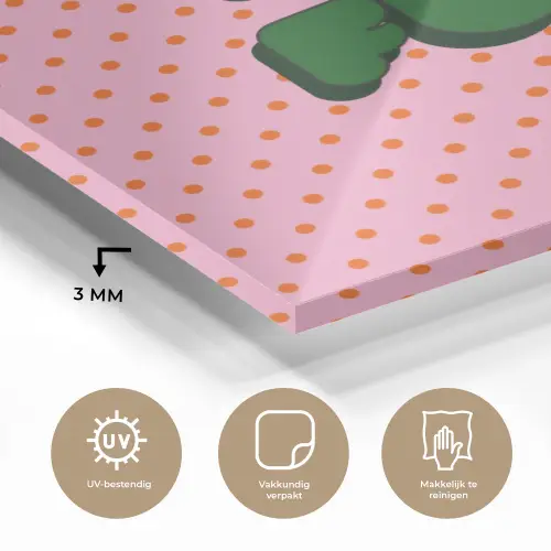 Yes fun - Groen - Roze - Stippen plexiglas 5mm klein -sfeer2