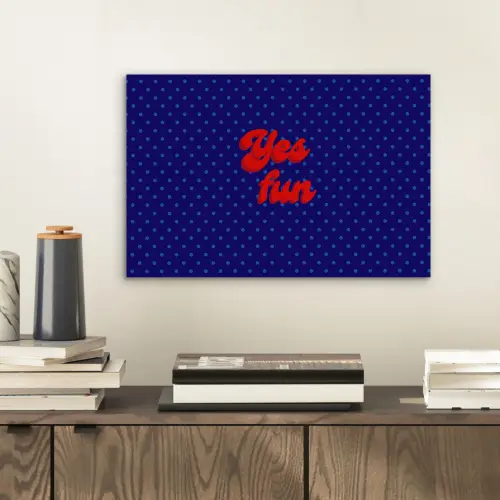 Yes fun - Rood - Blauw - Stippen aluminium wit klein -sfeer1