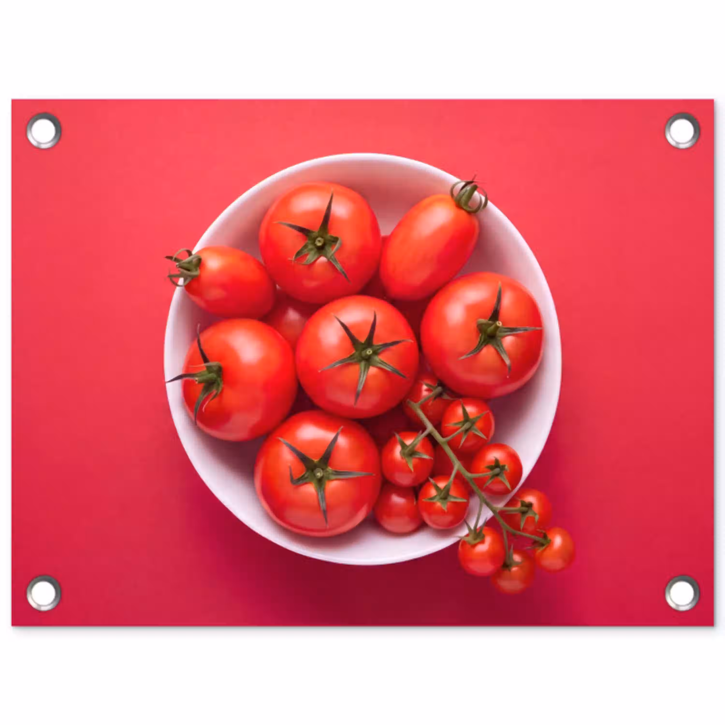 Eten - Kom - Rood tuinposter los doek klein -3d