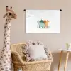 Planten - Sterren - Dinosaurussen - Oranje Wandkleed katoen klein -wsfeer5_kind