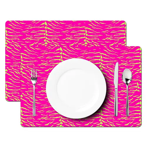 Neon - Groen - Roze - Tijger Placemat vinyl groot 368 -zzsfeer2_Kitchenyeah-website