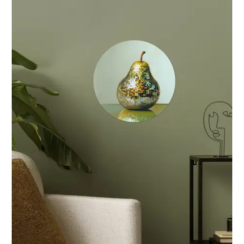 Fruit - Disco - Art - Glitter Wandcirkel behangsticker klein -sfeer2
