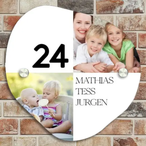 Familieportret strak - Klassiek Naambord Organisch middel -sfeer10