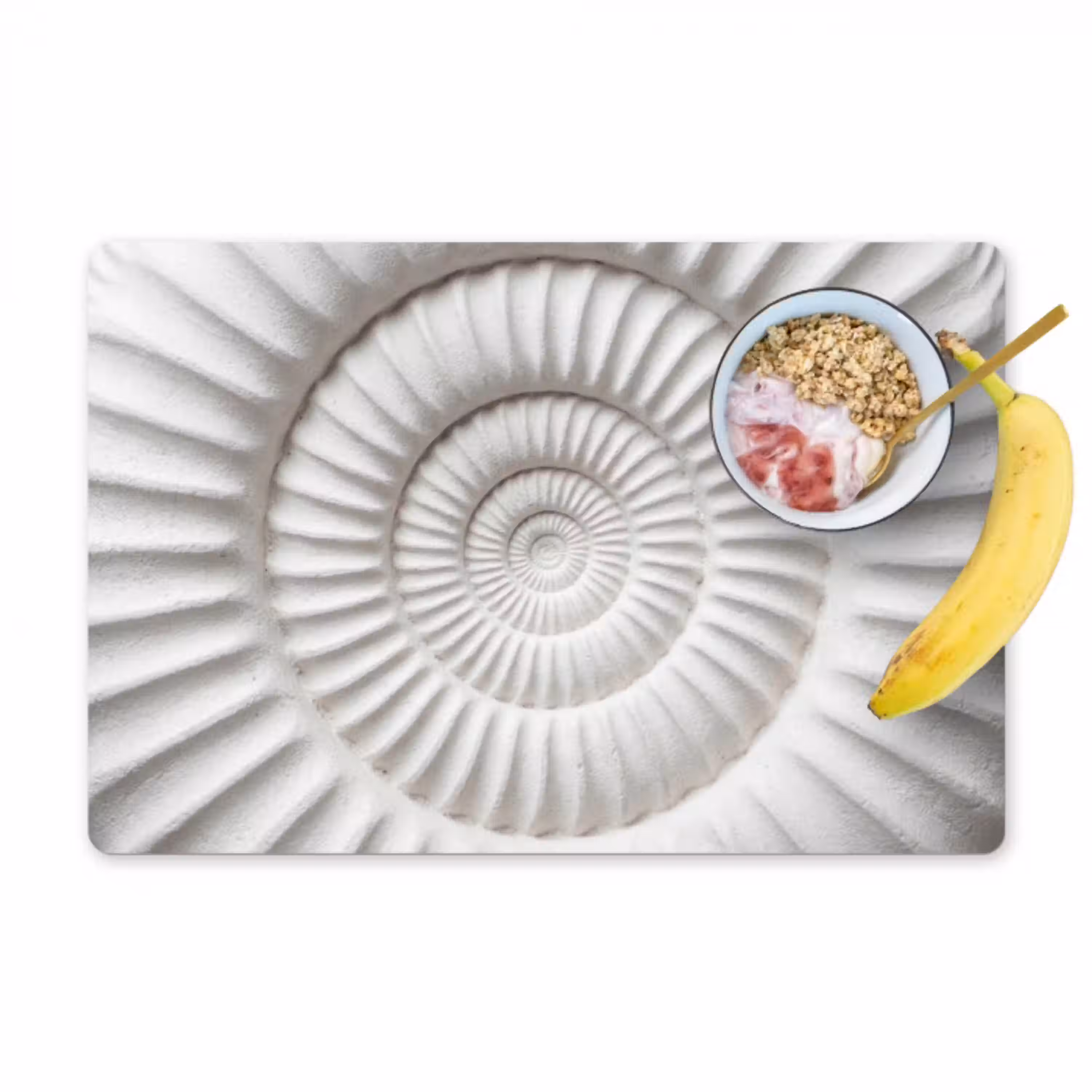 Schelp - Spiraal - Wit Placemat vinyl groot -zzzproduct_Kitchenyeah-website