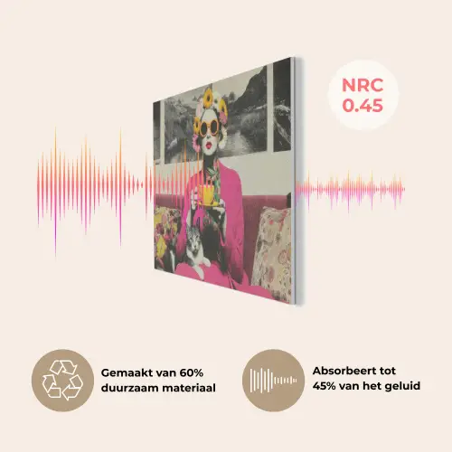 Vrouw - Kat - Bloemen - Kopje - Retro PET vilt klein -USP_NL