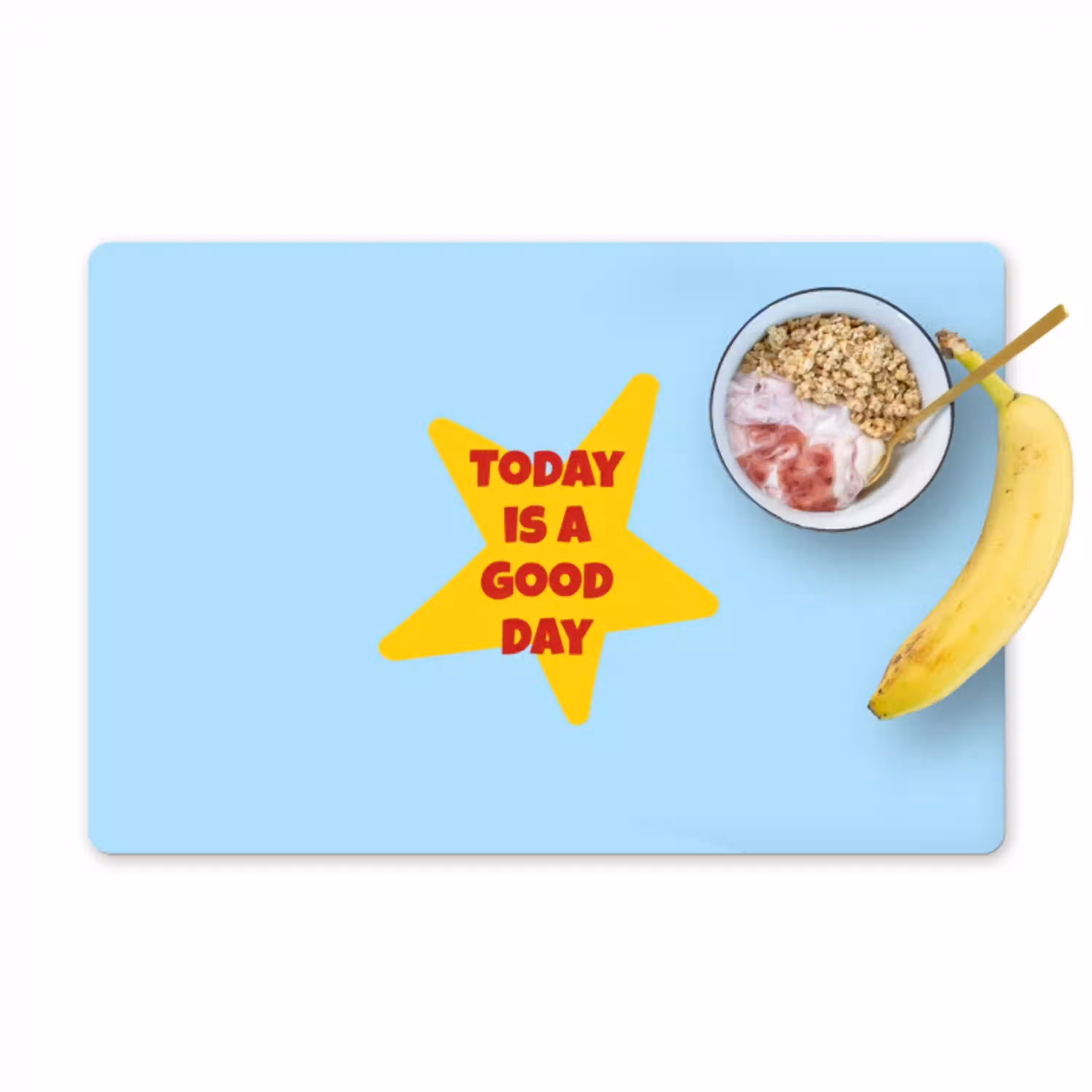Ster - Today is a good day - Blauw Placemat vinyl groot -zzzproduct_Kitchenyeah-website