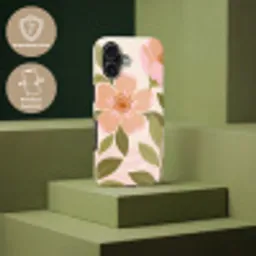 Grafisch - Bloemen - Roze Toughcase MagSafe Apple iPhone 17 klein -USP_PrintM_NL