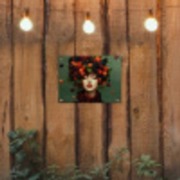 Vrouw - Aardbeien - Frambozen - Bramen - Bessen tuinposter los doek klein -sfeer1