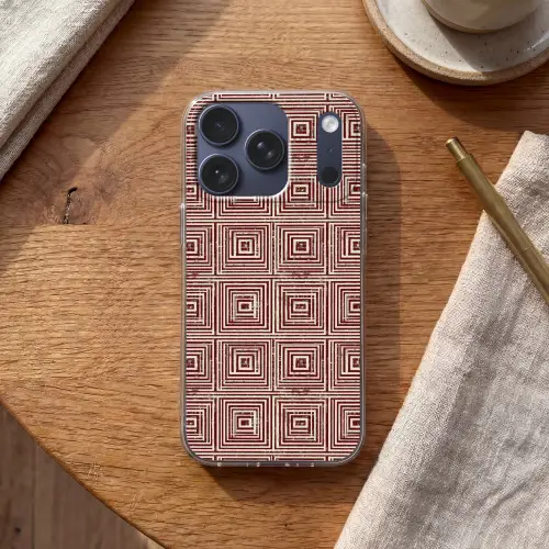 Geometrisch - Patroon - Rood Telefoonhoesje iPhone 17 Pro klein 878 -sfeer1