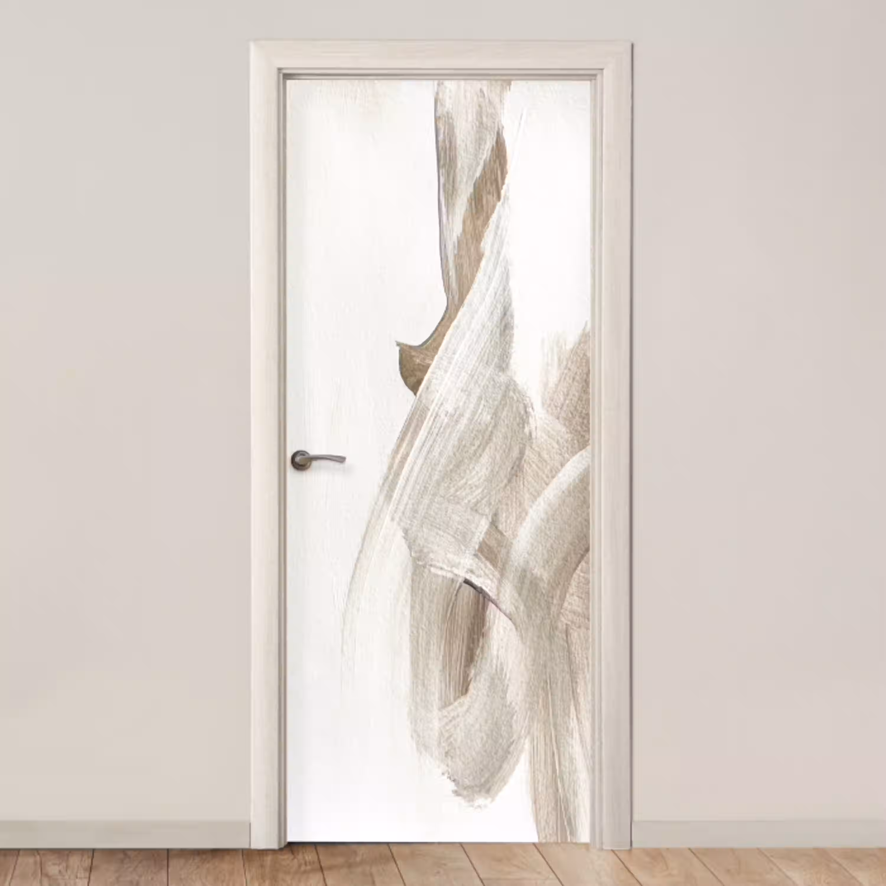 Abstract - Moderne kunst - Beige deurposter klein -3d_beige