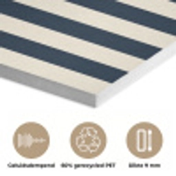 Verticale strepen - Blauw - Crème PET vilt klein 837 -closeup_NL