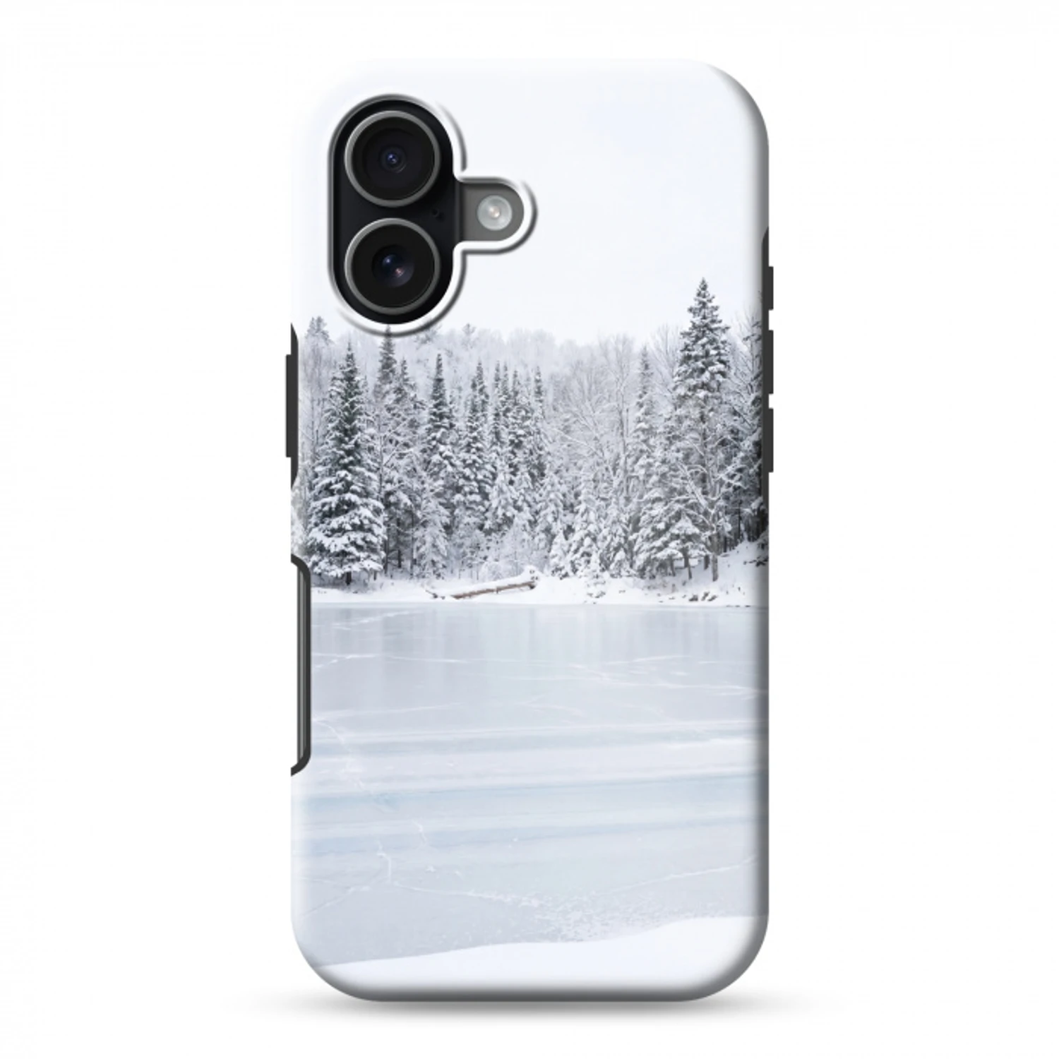 Meer - Dennen - IJs - Winter - Rustgevend Toughcase MagSafe Apple iPhone 17 klein -3d