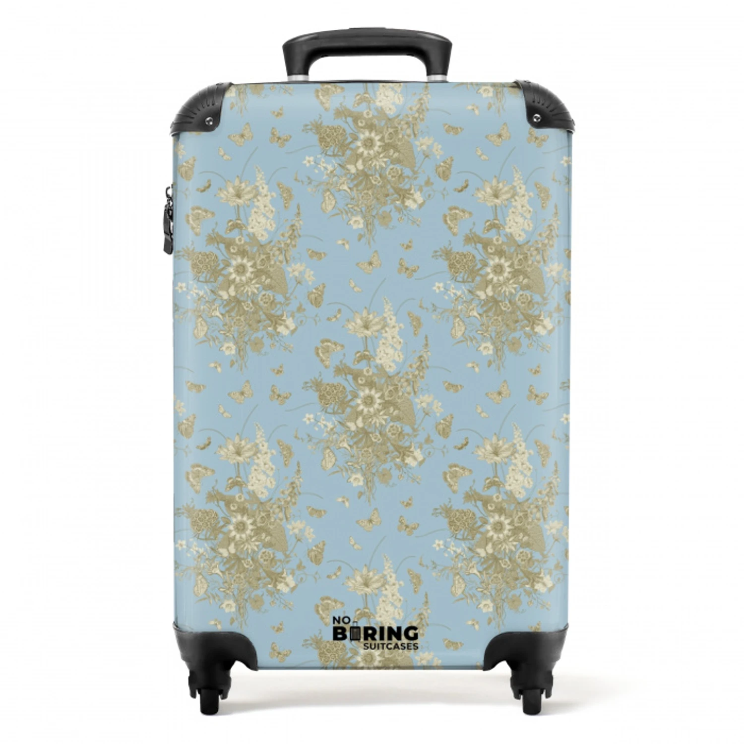 Klassiek boeket patroon blauw NBS - Handbagage koffer - Kinderen Unisex middel -productfoto_recht