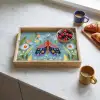 Vlinder - Sierlijk - Bloemen - Bladeren Dienblad Rechthoek middel -sfeer2