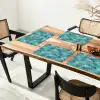 Bladeren - Ijsblauw - Wit Placemat vinyl groot 368 -zzsfeer4_Kitchenyeah-website