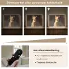 Kat - Geschilderd - Artistiek - Wit Light Box met batterij (Wandlamp) middel -USP_dimbaarNL