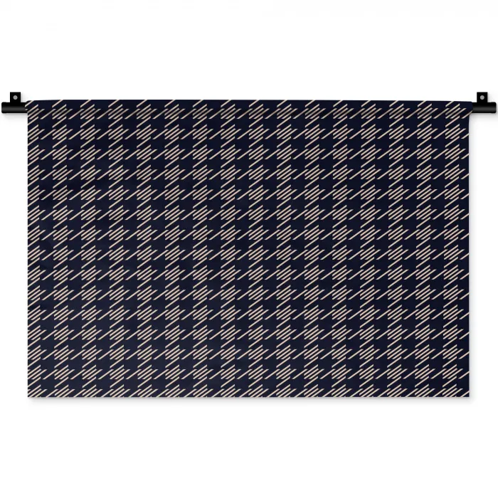 Plaid - Patroon - Ruit - Blauw Wandkleed katoen klein 269 -zz3d