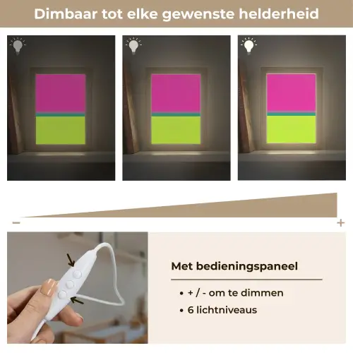 Strepen - Modern - Kleurrijk Light Box met kabel (Kinderlampje) klein -USP_dimbaarNL