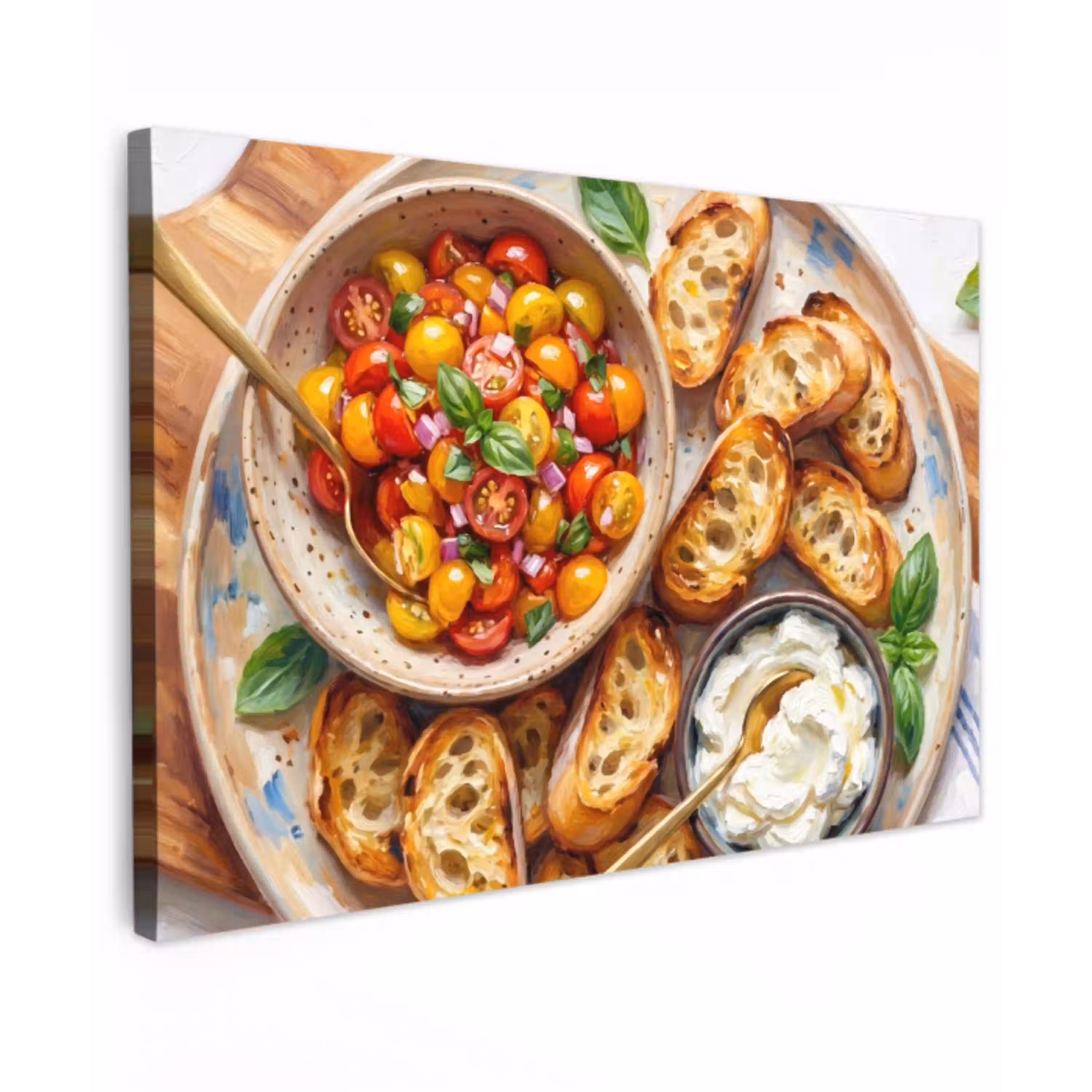 Eten - Tomaat - Brood - Kleurrijk - Keuken canvas 2cm klein -z3d