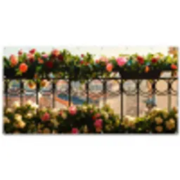 Bloemen - Hek - Stadszicht - Zomer Balkonbeschermer Duitsland klein -zz_3d