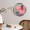 Doorkijk - Strand - Palmboom - Tropisch Wandcirkel plexiglas klein -sfeer4