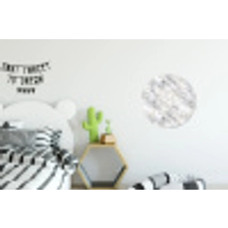 Grijs - Marmer - Gedetailleerd Wandcirkel aluminium klein 190 -kinderkamer