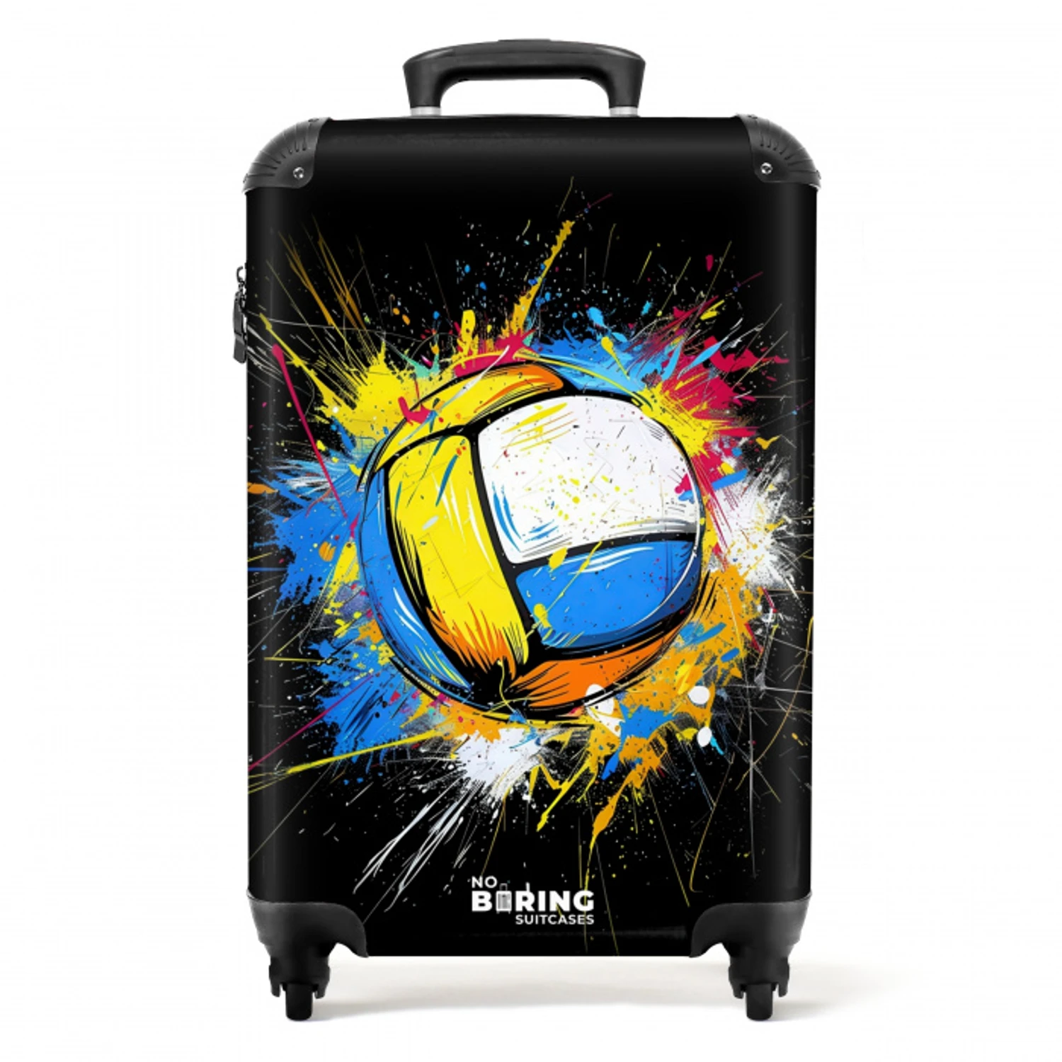 Volleybal met graffiti NBS - Handbagage koffer - Unisex middel -productfoto_recht
