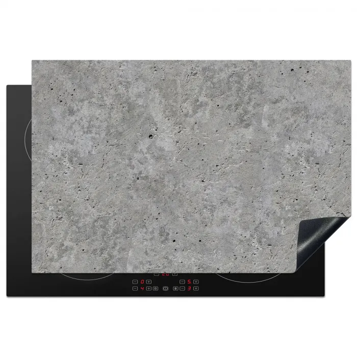 Beton - Leisteen - Grijs - Betonstructuur Inductie beschermer vinyl 3mm klein -3d