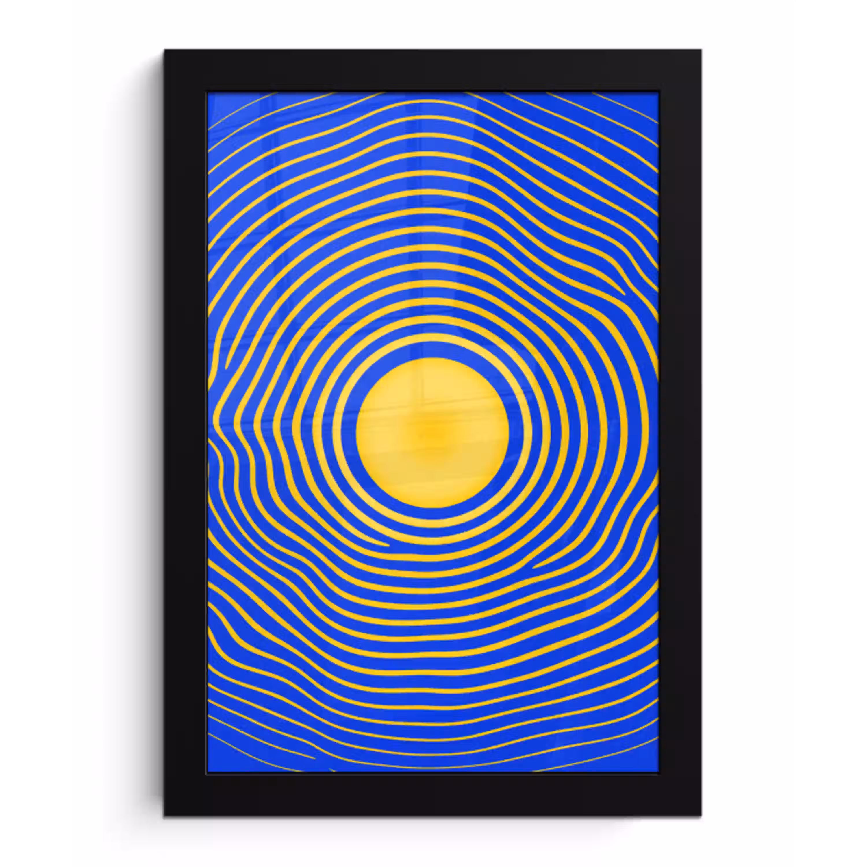 Abstract patroon - Blauw fotolijst zwart zonder passe partout klein -3d