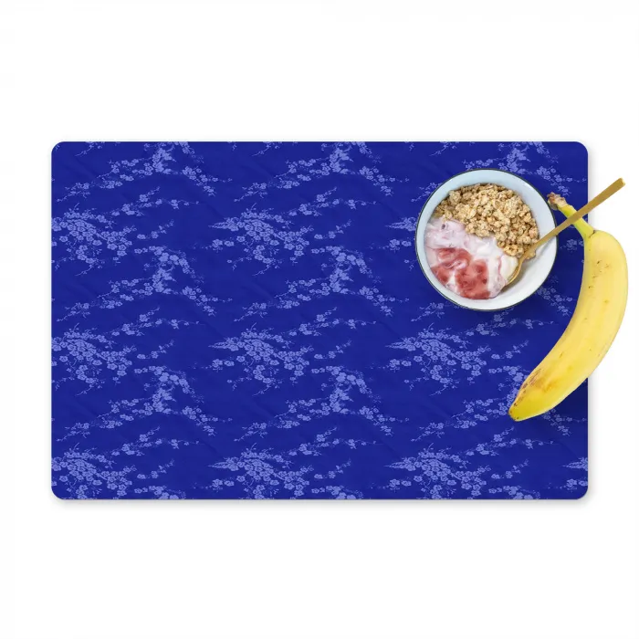 Bloesem - Bloemen - Blauw Placemat vinyl groot 368 -zzzproduct_Kitchenyeah-website
