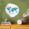 Wereldkaart - Blauw - Kleurrijk Wandcirkel Organisch Forex 3mm klein -sfeer2