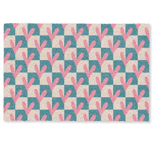 Vlakken - Hartjes - Patroon - Retro Deurmat klein 898 -zkaufland3d