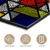 Mondriaan - Glas in lood - Oude Meesters - Kunstwerk - Abstract - Schilderij aluminium wit klein -closeup_NL