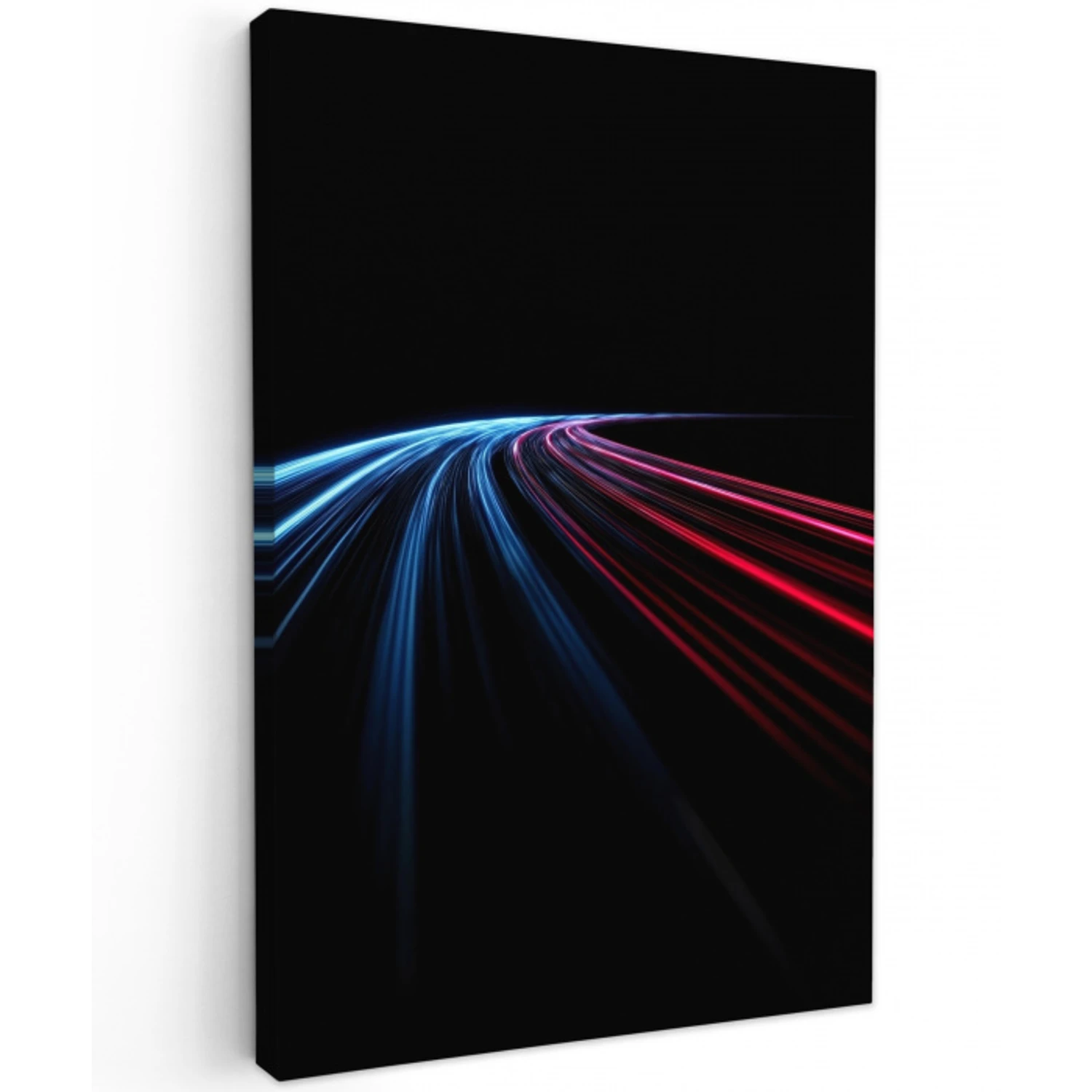 Gaming - Strepen - Gebogen - Blauw Tuinposter op houten frame 2 cm dik middel -3d