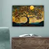 Boom - Maan - Bloemen - Goud - Kunst canvas 2cm klein -sfeer4