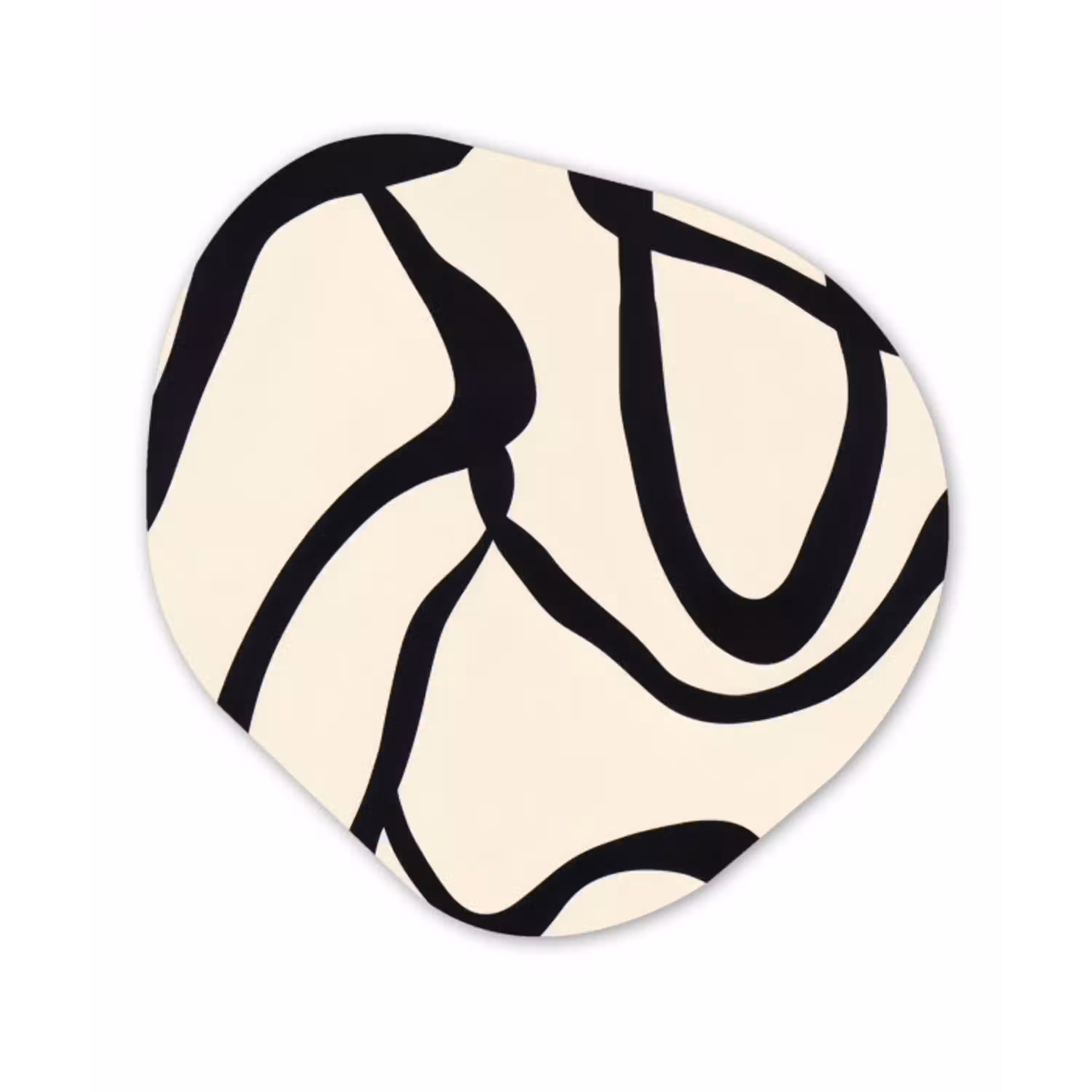 Abstract - Lijnen - Modern - Beige Wandcirkel Organisch Aluminium middel -3d