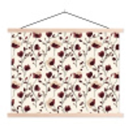 Bloemen - Botanisch - Bordeaux textielposter latten blank klein 122 -3d