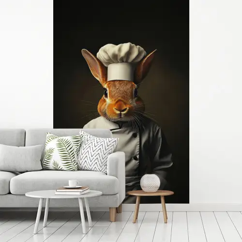 Konijn - Kok - Dier fotobehang vinyl groot -woonkamer