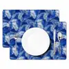Palmblad - Patroon - Blauw Placemat vinyl groot 368 -zzsfeer2_Kitchenyeah-website