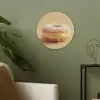 Donut - Romig - Poedersuiker - Beige Akoestische PET Vilt - Rond klein -sfeer2