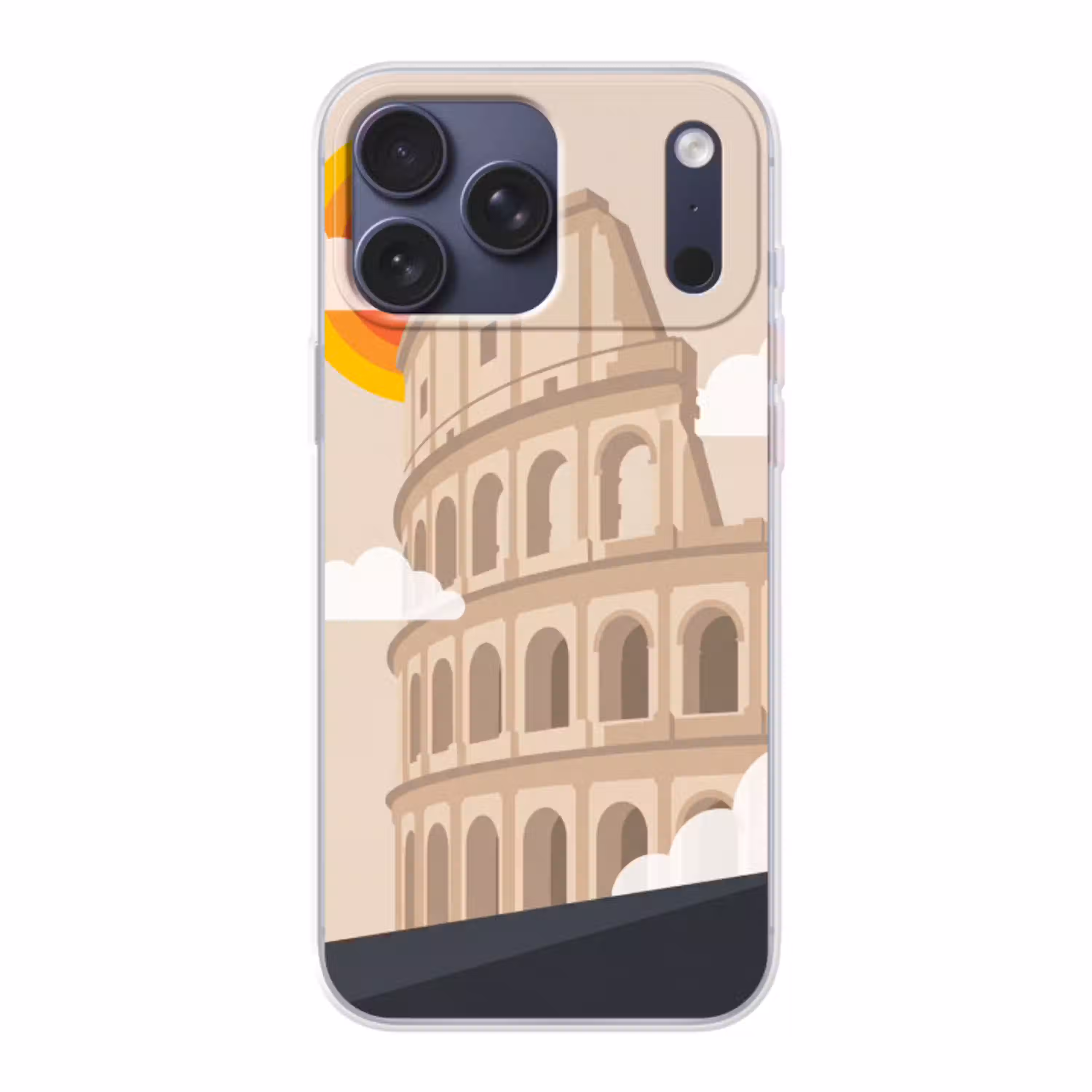 Colosseum - Zonsopgang - Rome - Architectuur - Beige Telefoonhoesje iPhone 17 Pro Max klein -3d
