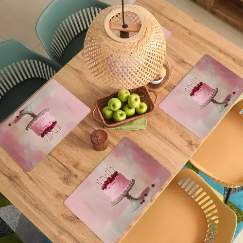 Taart - Pink - Cherry Placemat vinyl groot -zzsfeer5_Kitchenyeah-website
