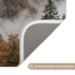 Bergen - Vallei - Mist - Herfst - Natuur Badmat klein -USP_AntislipDE