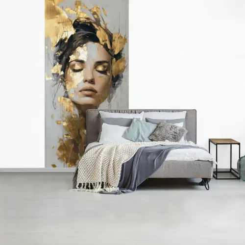 Sierlijk - Vrouw - Goud - Ogen fotobehang vinyl groot -slaapkamer