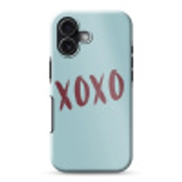 XOXO - Blauw - Rood Toughcase MagSafe Apple iPhone 17 klein -3d