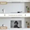 Hond - Krullen - Zonnebril - Wijn keuken achterwand spatscherm klein -voor_na_FR